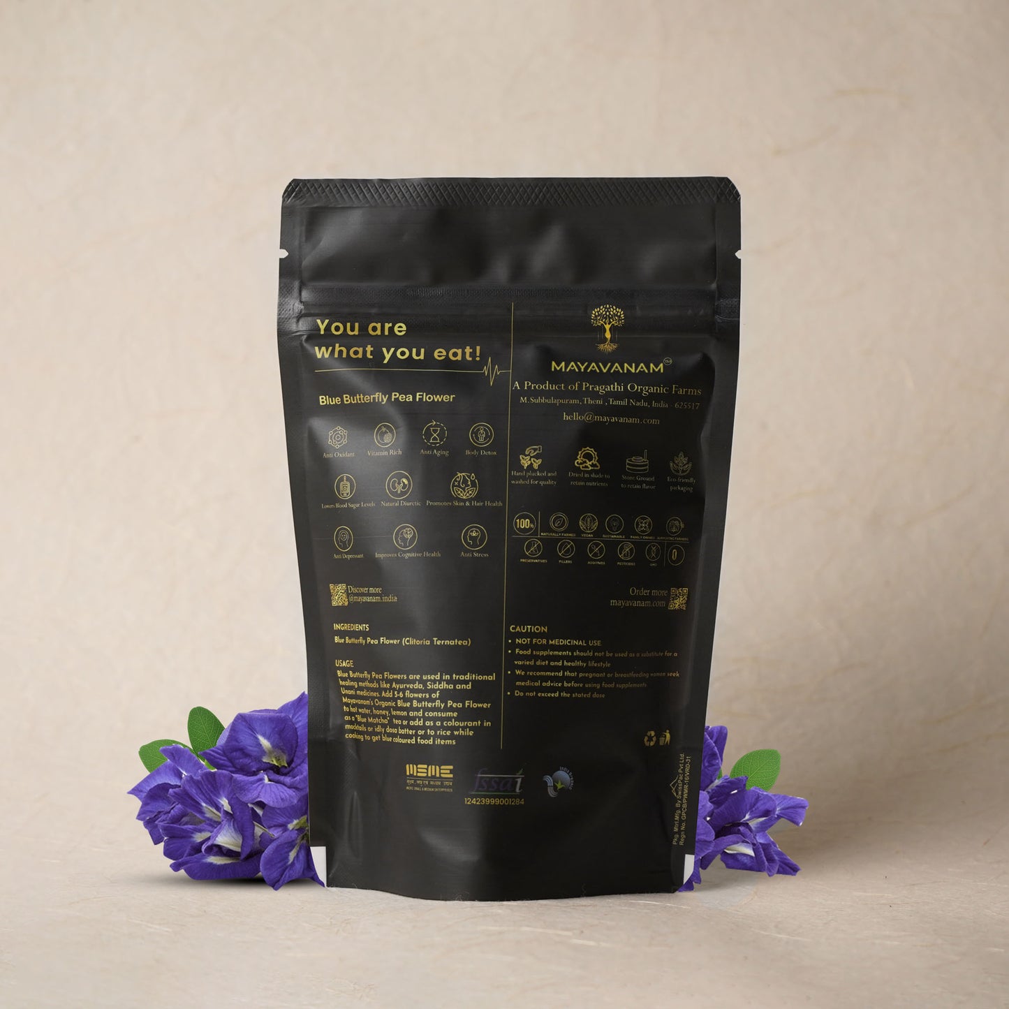Blue Butterfly Pea Flower (Dried)| Full Pack – 30g